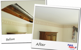Before and After - Drywall Ceiling Repair